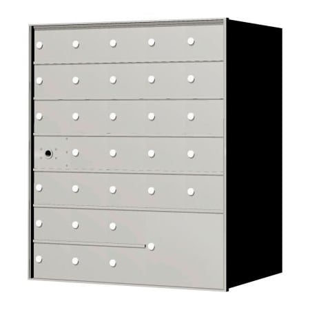Florence Mfg Co Florence 4B+ Horizontal Mailbox, 38-13/16" H, 30 Mailboxes, 1 Parcel, Front Load, USPS 140075PLA